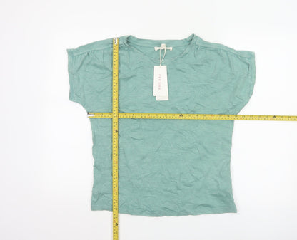 Marks and Spencer Per Una Women's Green Cotton T-Shirt Size 8