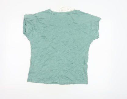 Marks and Spencer Per Una Women's Green Cotton T-Shirt Size 8