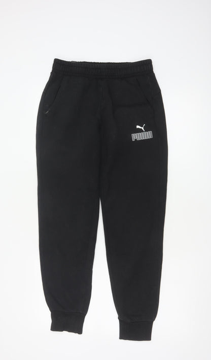 Puma Men's Black Jogger Sweatpants S Regular Fit Fleece