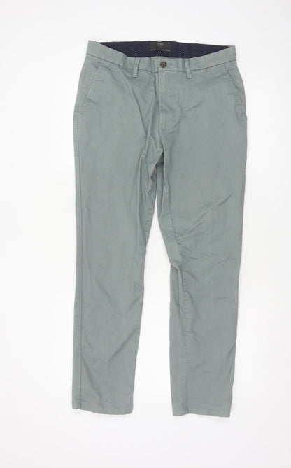 Marks and Spencer Men's Green Slim Fit Chino Trousers 32W 29L