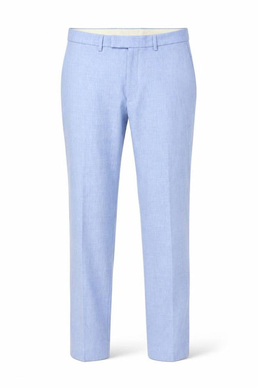 Marks and Spencer Men's Blue Slim Fit Dress Trousers 34L