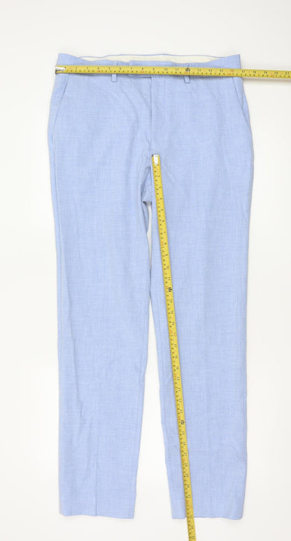 Marks and Spencer Men's Blue Slim Fit Dress Trousers 34L