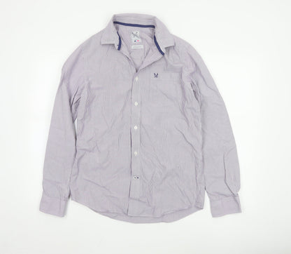 Crew Clothing Co. Men's Purple Striped Slim Fit Button-Up Shirt Size S