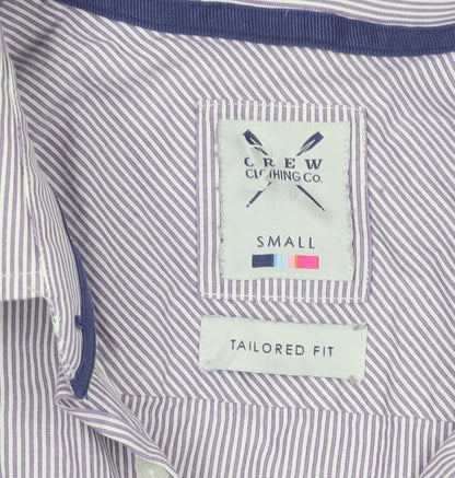 Crew Clothing Co. Men's Purple Striped Slim Fit Button-Up Shirt Size S