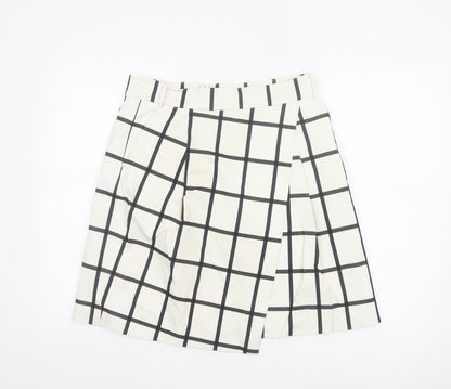 Karen Millen Women’s White Check A-Line Knee Length Skirt UK 14