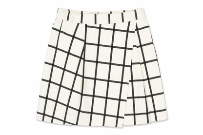 Karen Millen Women’s White Check A-Line Knee Length Skirt UK 14