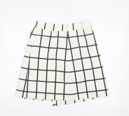Karen Millen Women’s White Check A-Line Knee Length Skirt UK 14