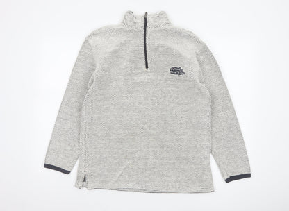 Weird Fish Mens Grey Knit 1/2 Zip Sweatshirt Size S