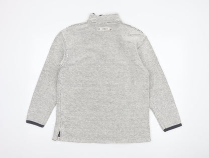 Weird Fish Mens Grey Knit 1/2 Zip Sweatshirt Size S