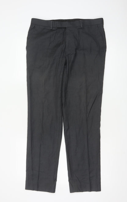 Marks and Spencer Men’s Grey 32R Pleated Dress Pants