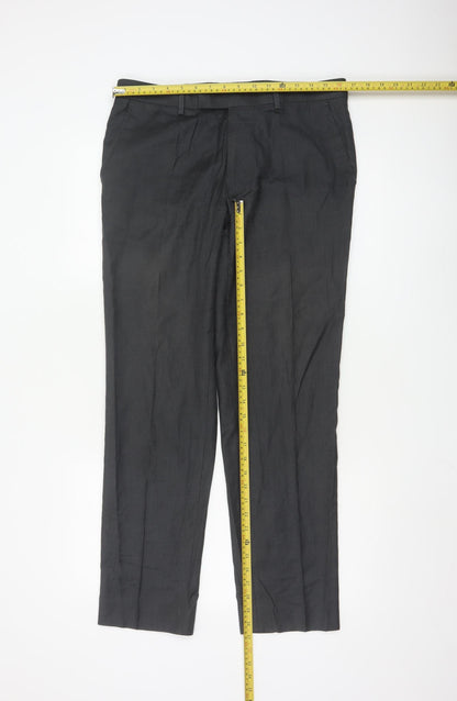 Marks and Spencer Men’s Grey 32R Pleated Dress Pants
