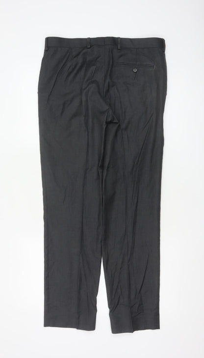 Marks and Spencer Men’s Grey 32R Pleated Dress Pants
