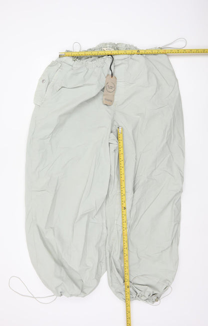 River Island Women’s Light Grey Cargo Trousers Size 18 Cotton