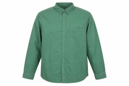 Marks and Spencer Men's Green Regular Fit 3XL Cotton Button-Up Shirt