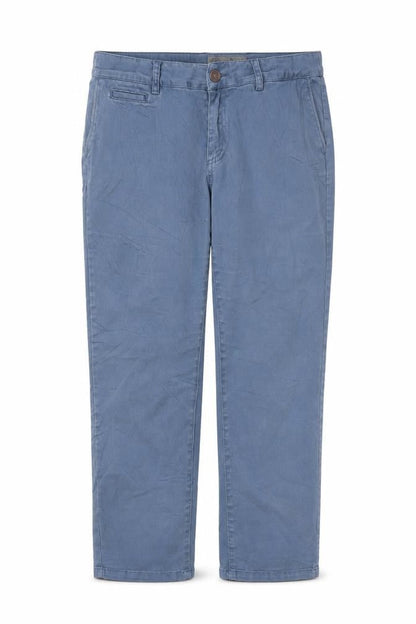 Fat Face Women Blue Cotton Chino Trousers Size 12 Casual Straight
