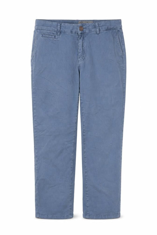 Fat Face Women Blue Cotton Chino Trousers Size 12 Casual Straight