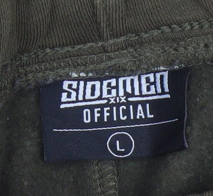 Sidemen Official Men’s Green Jogger Trousers Size L Cotton Fleece