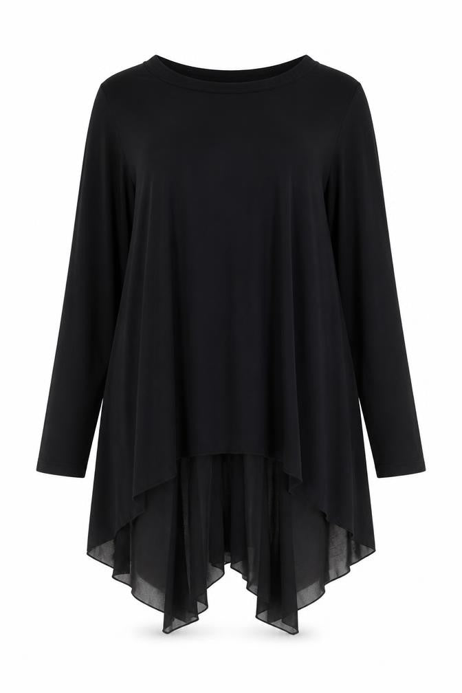 Roman Women’s Black Long Sleeve Tunic Blouse Size 16