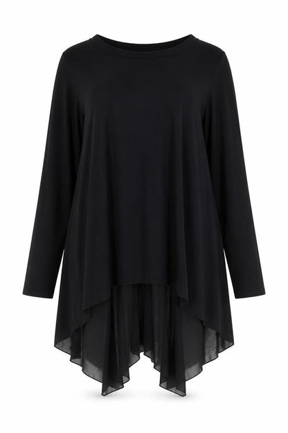 Roman Women’s Black Long Sleeve Tunic Blouse Size 16