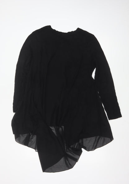 Roman Women’s Black Long Sleeve Tunic Blouse Size 16