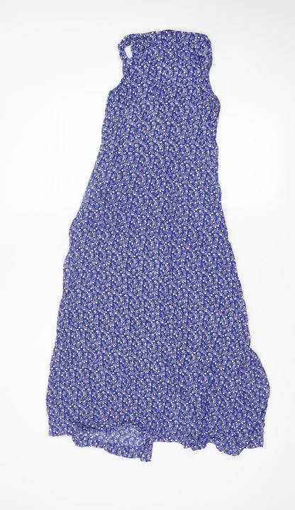 & Other Stories Women Blue Floral Viscose A-Line Midi Dress Size 6