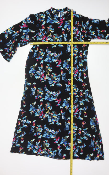 Vila Women's Multicoloured Floral A-Line Knee Length Dress Size 10