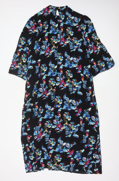 Vila Women's Multicoloured Floral A-Line Knee Length Dress Size 10