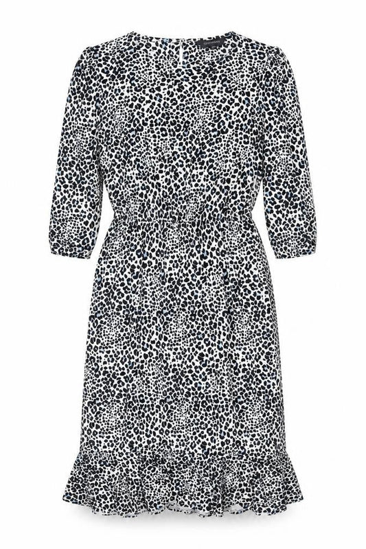 Sonsandar Women’s Multicoloured Leopard Print Knee Length Fit & Flare Dress Size 10