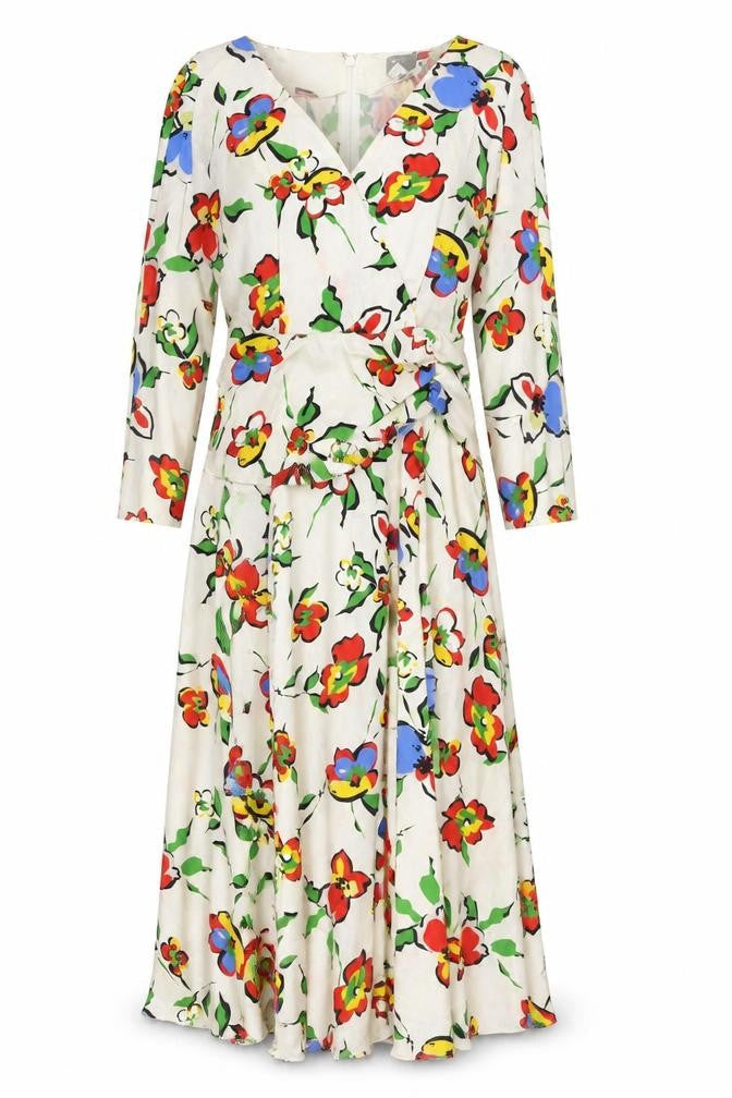 ASOS Women’s Multicoloured Floral Midi Wrap Dress Size 8