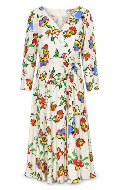 ASOS Women’s Multicoloured Floral Midi Wrap Dress Size 8