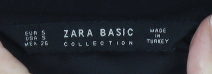 Zara Basic Women Black Sleeveless Lace Trim Jumpsuit Size S