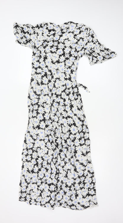 Nobody’s Child Women’s Black Floral Jumpsuit UK 8 EcoVero Viscose