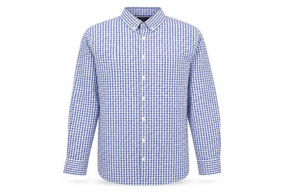 Marks & Spencer Men's Blue Check Tailored Cotton Button-Up Shirt M