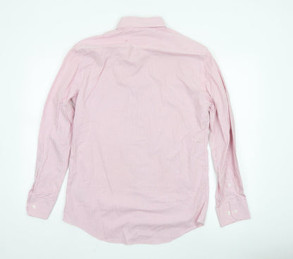 Marks and Spencer Men’s Pink Striped Tailored Cotton Oxford Shirt M