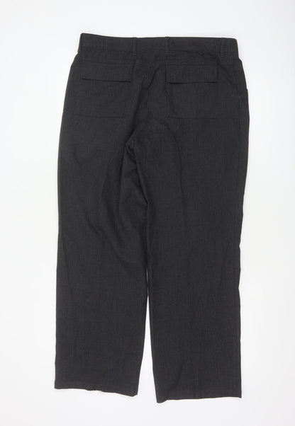 Marks and Spencer Men's Grey Regular Fit Stretch Trousers 34W 29L