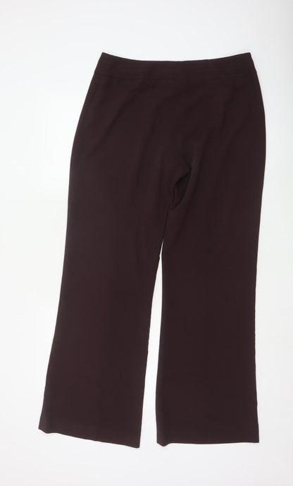 Wallis Women Brown Size 14 Wide-Leg Trousers