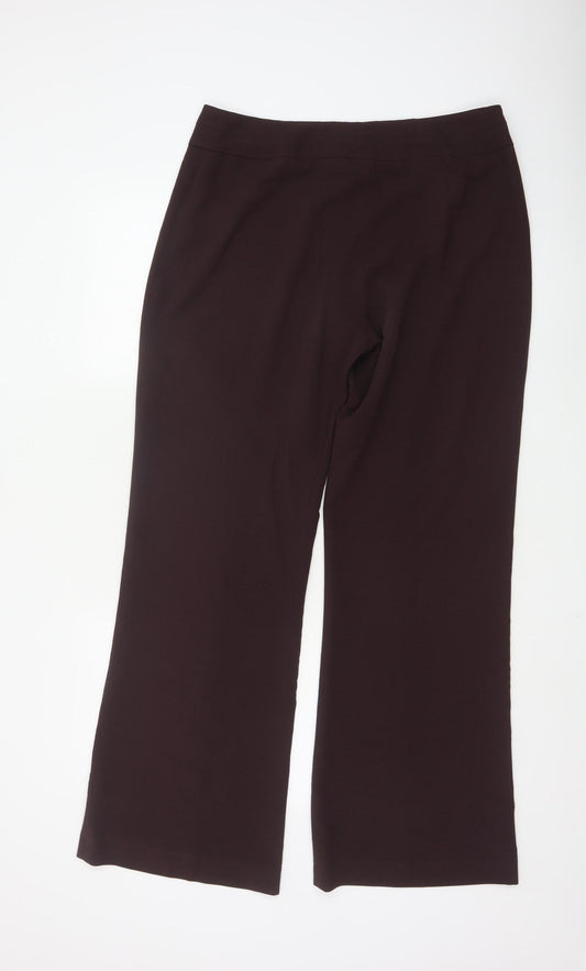 Wallis Women Brown Size 14 Wide-Leg Trousers
