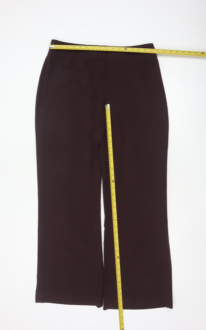 Wallis Women Brown Size 14 Wide-Leg Trousers