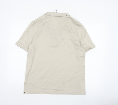 Marks and Spencer Men's Beige Supima Cotton Polo Shirt L