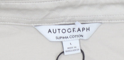 Marks and Spencer Men's Beige Supima Cotton Polo Shirt L