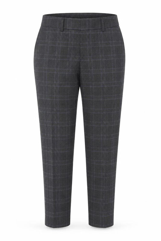 Dorothy Perkins Women's Grey Check Trousers UK 10 Slim Fit Ankle Length