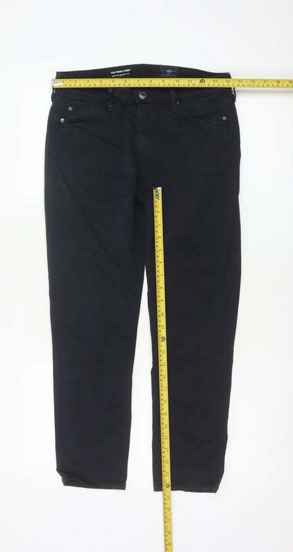 Adriano Goldschmied Women's Navy Cotton Blend Cropped Jeans Size 10