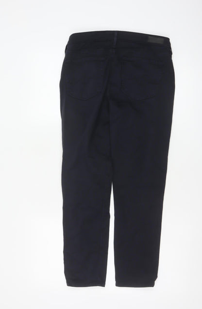 Adriano Goldschmied Women's Navy Cotton Blend Cropped Jeans Size 10