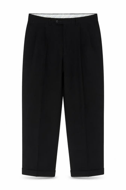 Marks and Spencer Men's Black 34x31 Pleated Dress Pants