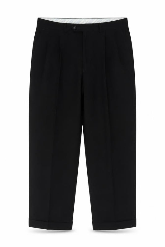Marks and Spencer Men's Black 34x31 Pleated Dress Pants