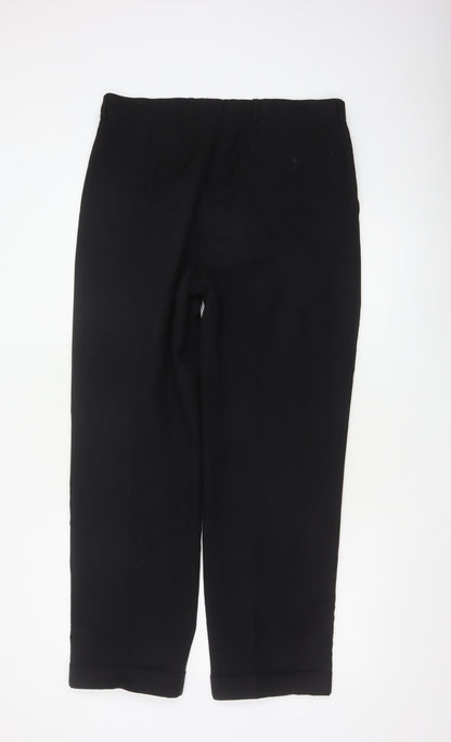 Marks and Spencer Men's Black 34x31 Pleated Dress Pants