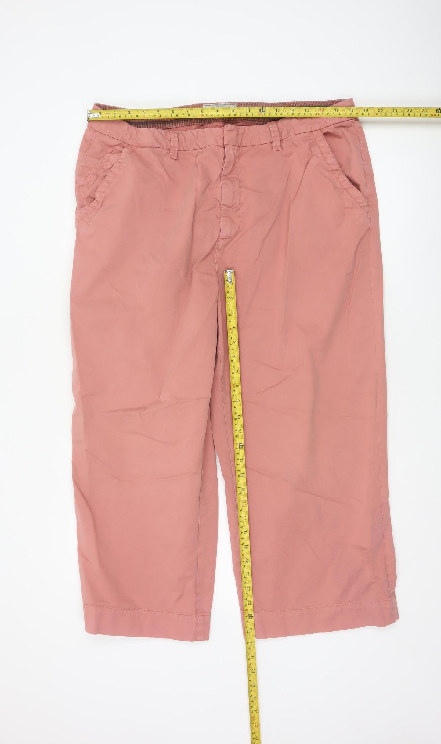 Fat Face Women’s Pink Cropped Cotton Trousers UK 18