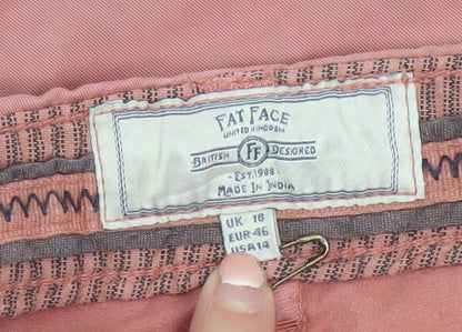 Fat Face Women’s Pink Cropped Cotton Trousers UK 18