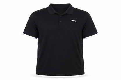 Slazenger Men's Black Polo Shirt Size L Moisture Wicking Activewear