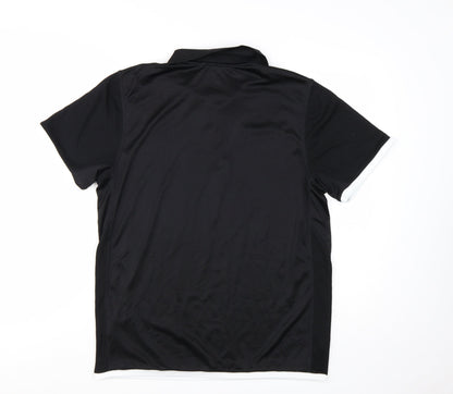 Slazenger Men's Black Polo Shirt Size L Moisture Wicking Activewear